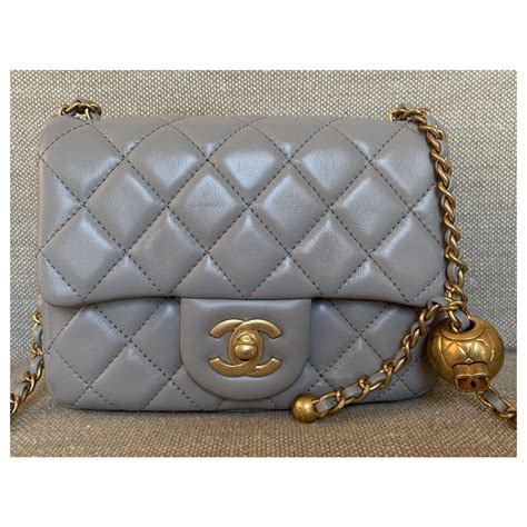 chanel grey 25cm bag|chanel nylon hand pochette bag.